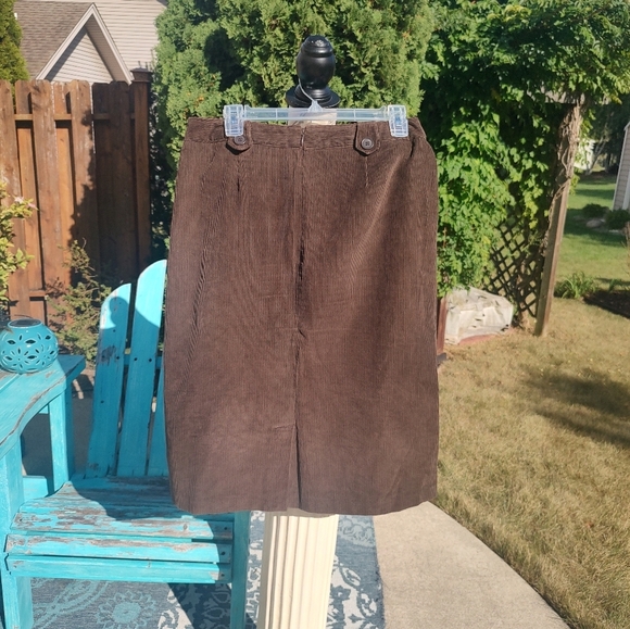 Norton Studio Size 10 Fall Leaves Corduroy Brown Skirt! - Picture 7 of 16